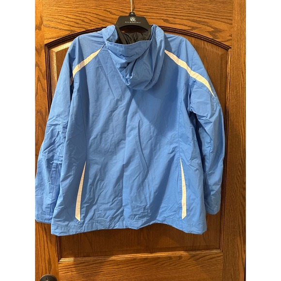 Columbia Womens Interchange Jacket 1X Hooded Raincoat Active Outdoor Blue - Picture 5 of 6
